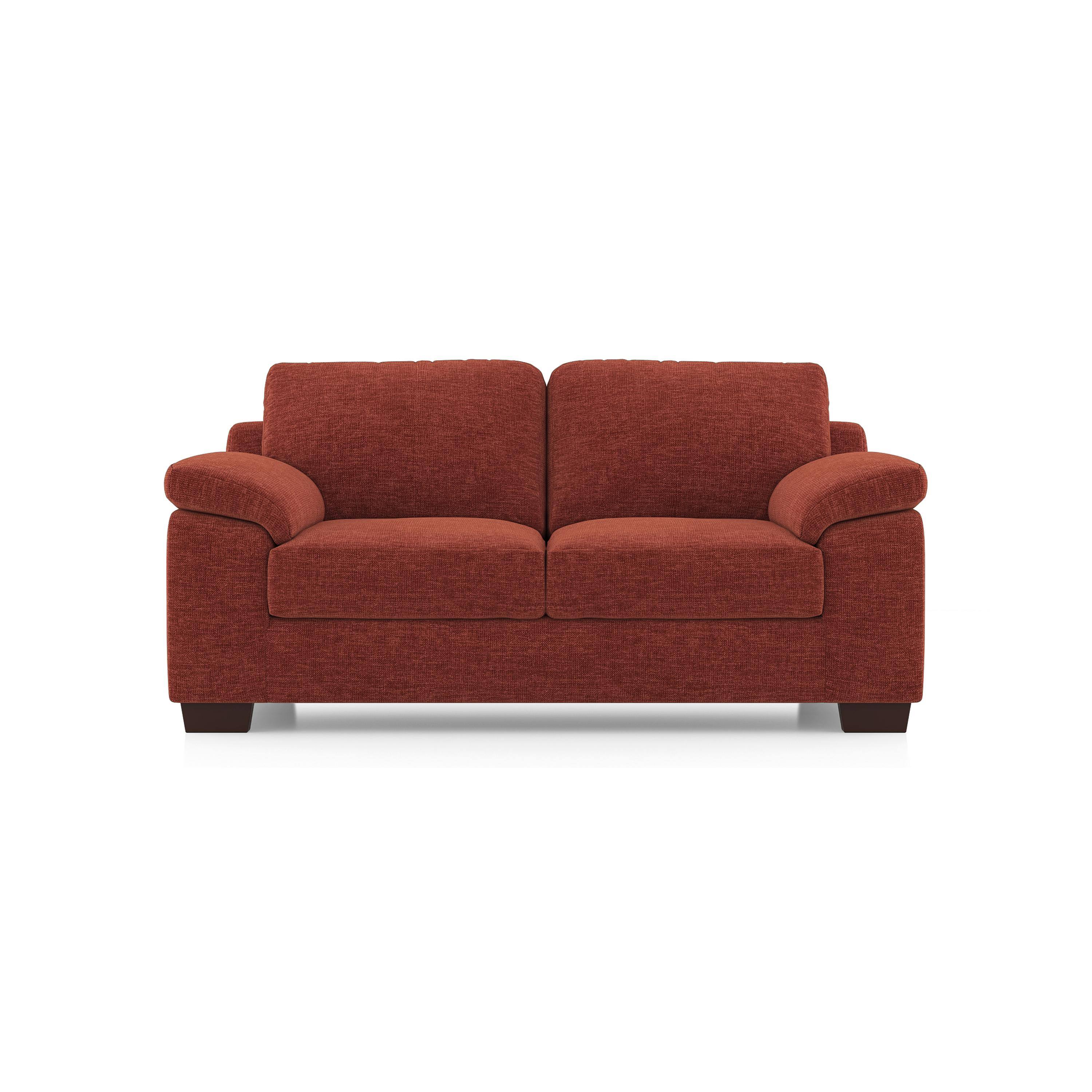 Esquel Essential 2 Seater Fabric Sofa In Dark Coral