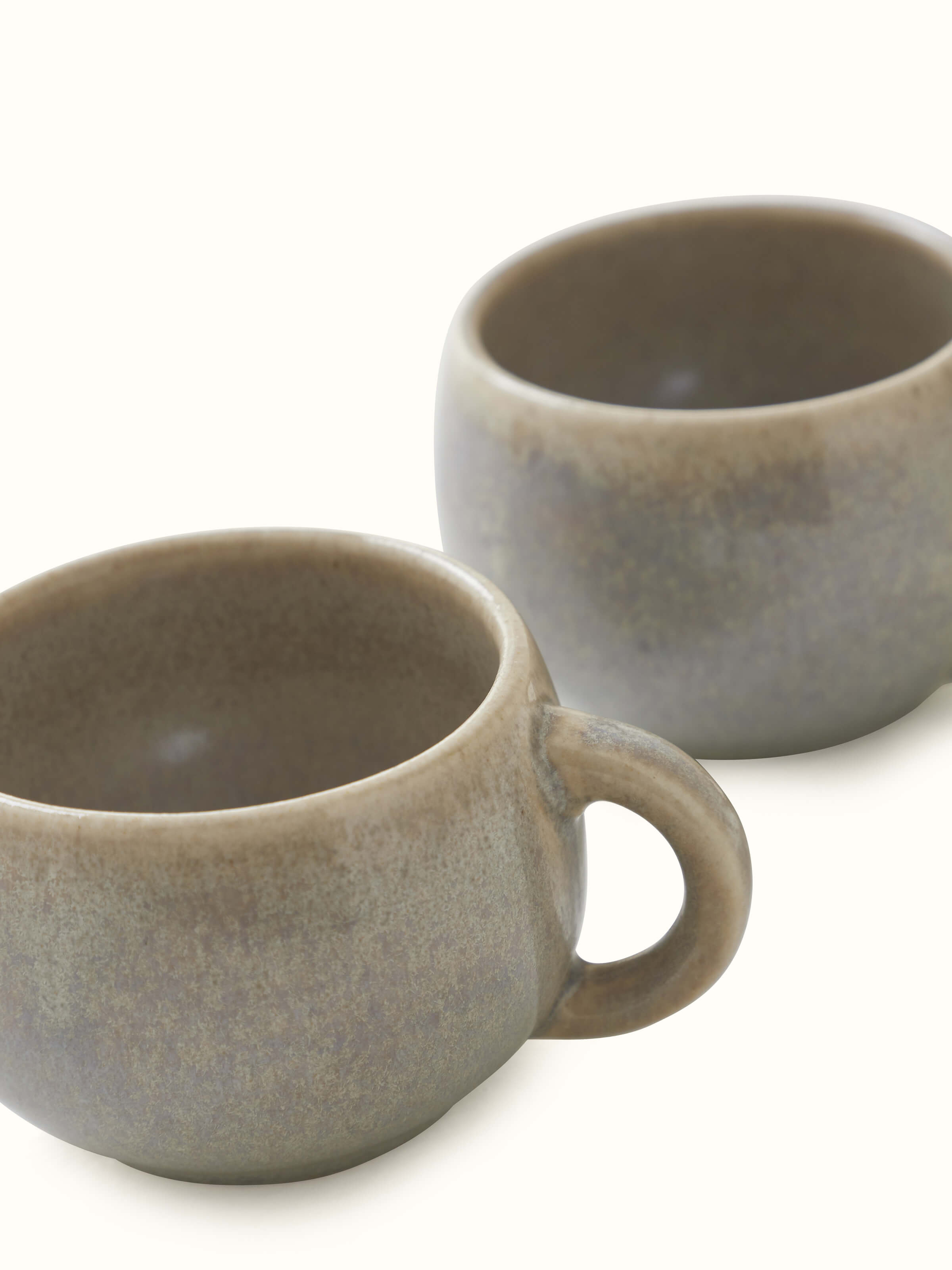 Close-up view of Khurja Pottery Stoneware Condiment Container Set showcasing the design and finish of the containers.