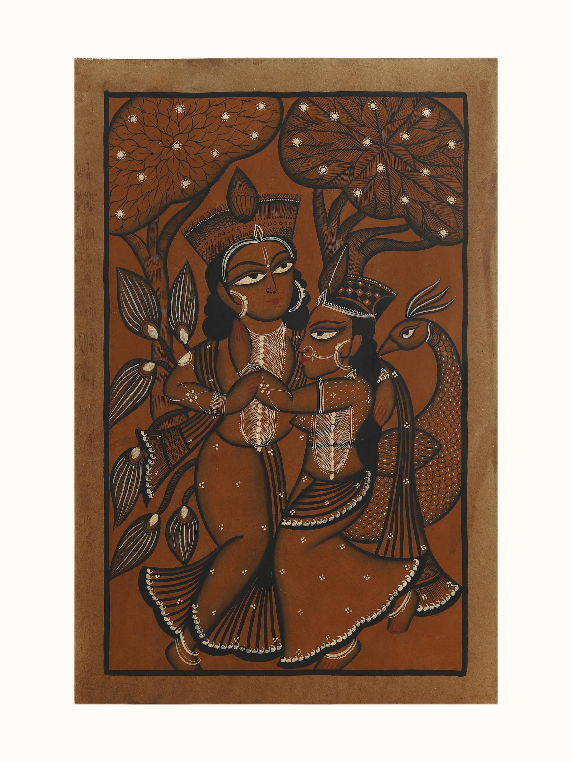 Radha Krishna Kalighat Painting