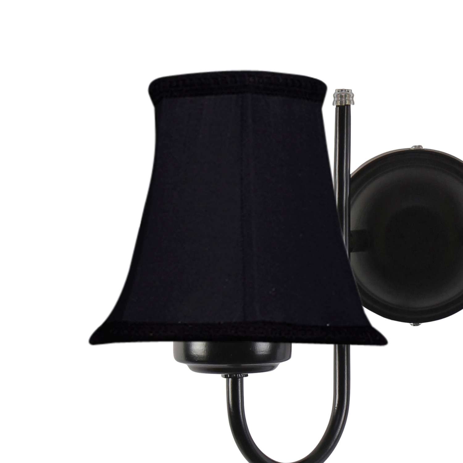 Devansh Dual Black Metal  Wallmounted Lamp With Cotton Black Metal  Shade