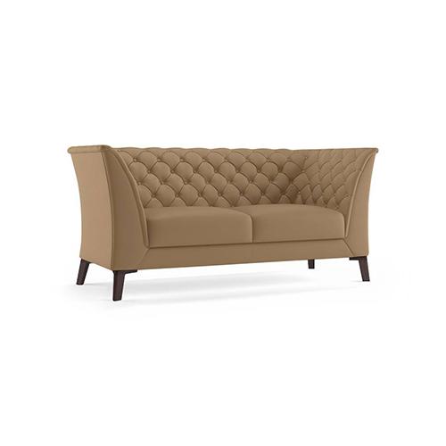 Weston 2 Seater Leather Sofa in Camel Colour