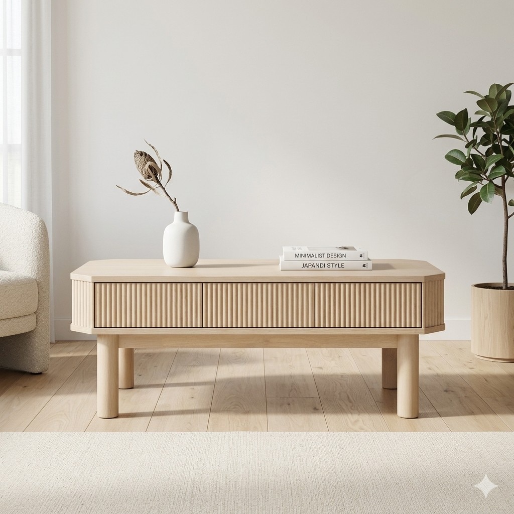 Scandinavian Ludlow Coffee Table Natural Wood Finish - Nestnordic