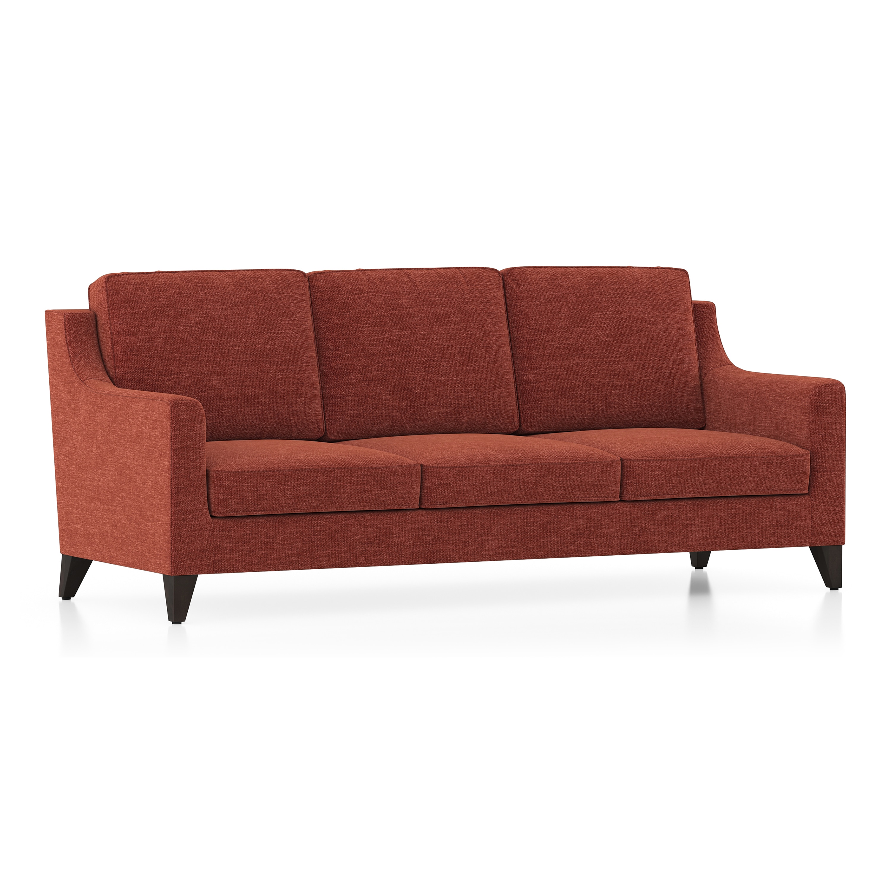 Abbey Sofa (Colour : Dark Coral, Cushion : Hard, Seating Capacity : 3 Seater)