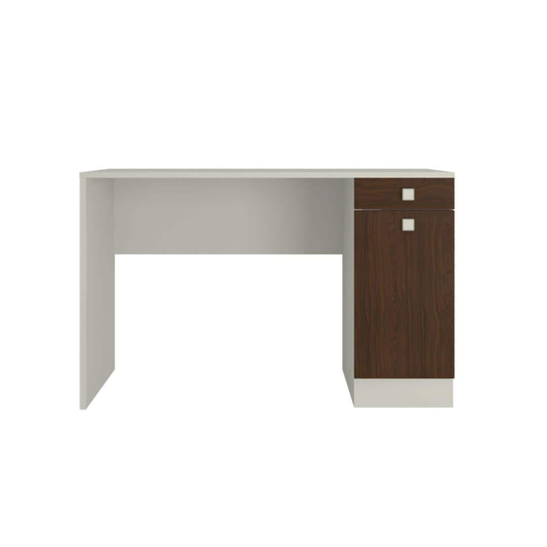 Celestia Study Desk with Shuttered Cabinet and Drawer in Coffee Walnut Colour