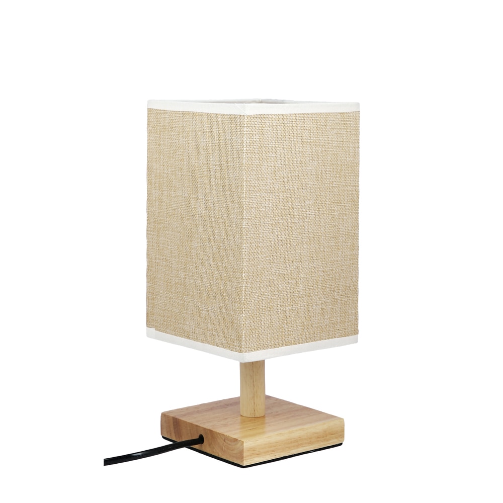 Elongated Square Designer Table Lamp Cream Base