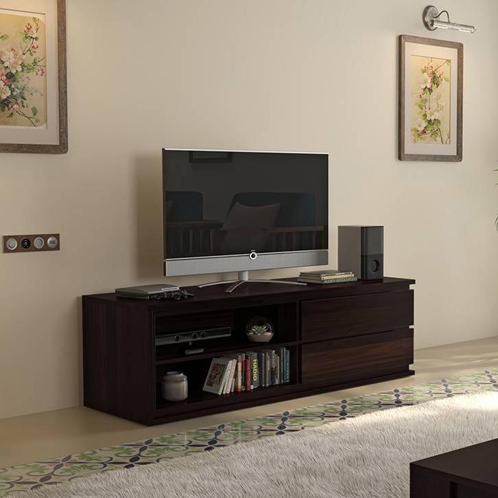 Vector Solid Wood TV Unit in Mahogany Finish
