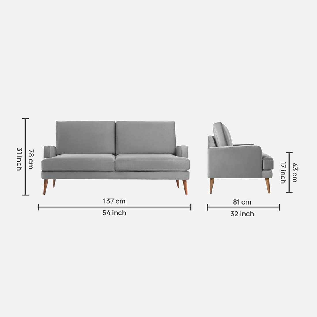Alife Fabric Sofa (Grey)