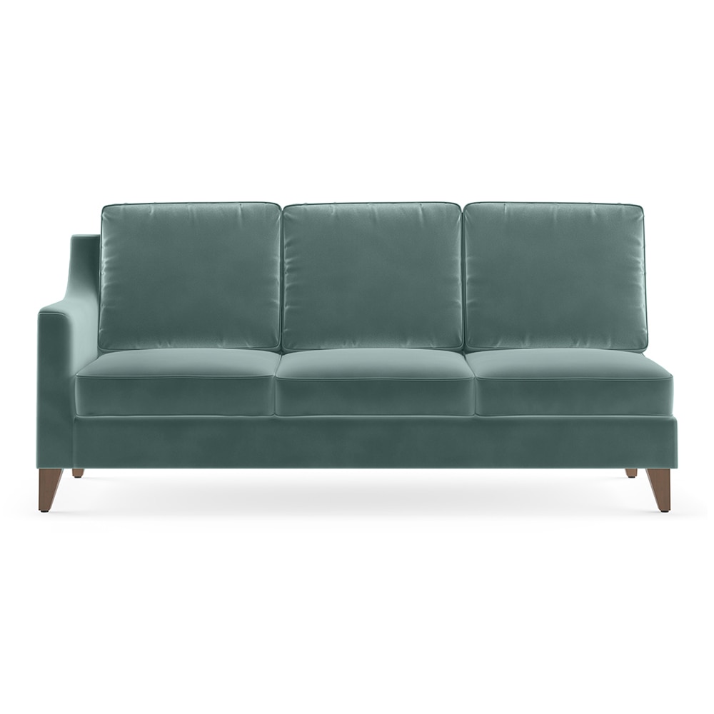 Abbey Sectional Sofa (Colour : Dusty Turquoise Velvet, Cushion : Hard, Seater : Right Aligned 3 Seater + Right Aligned Chaise)
