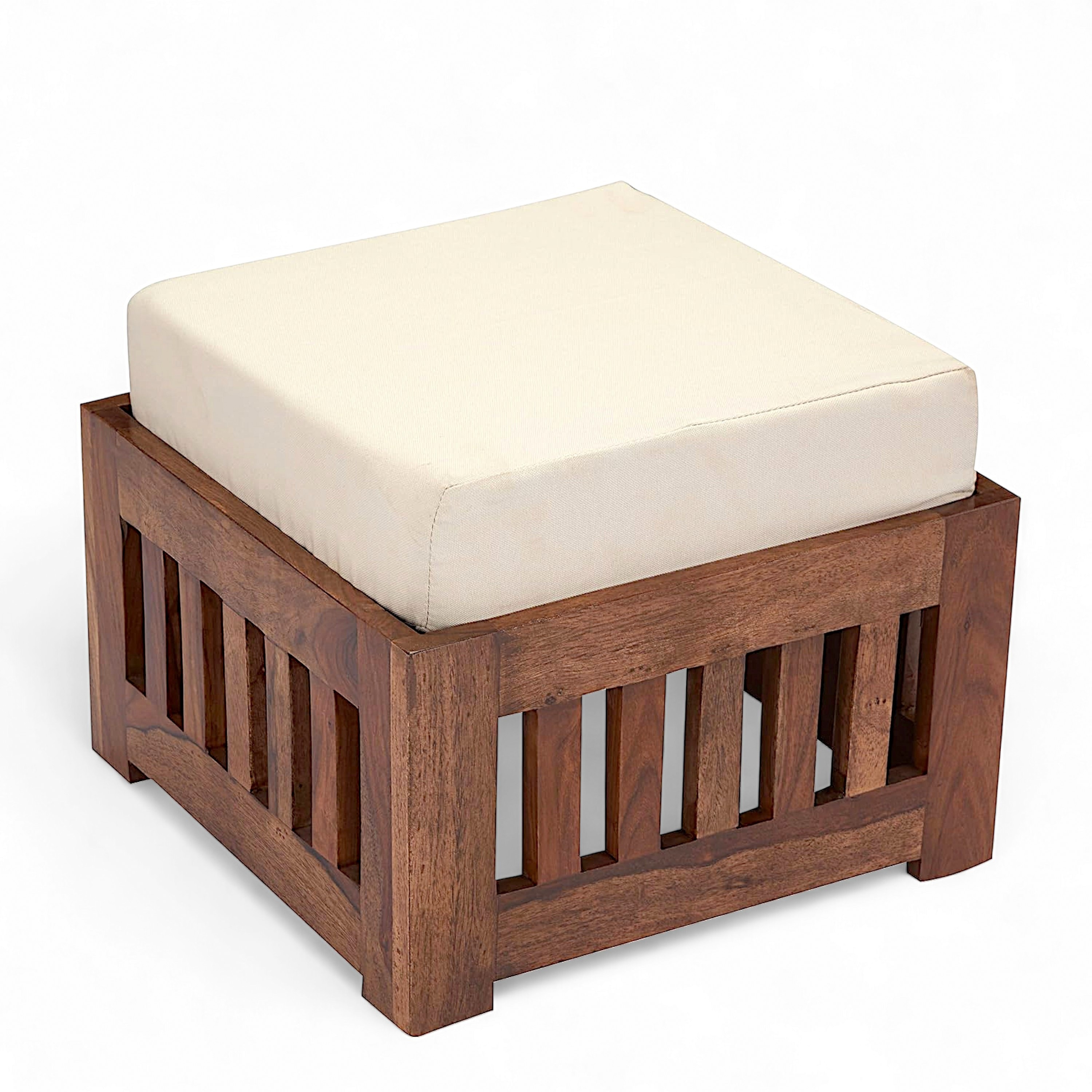 Palladio Sheesham Wood Accent Coffee Table Set With 4 Stools In Natural Teak Finish