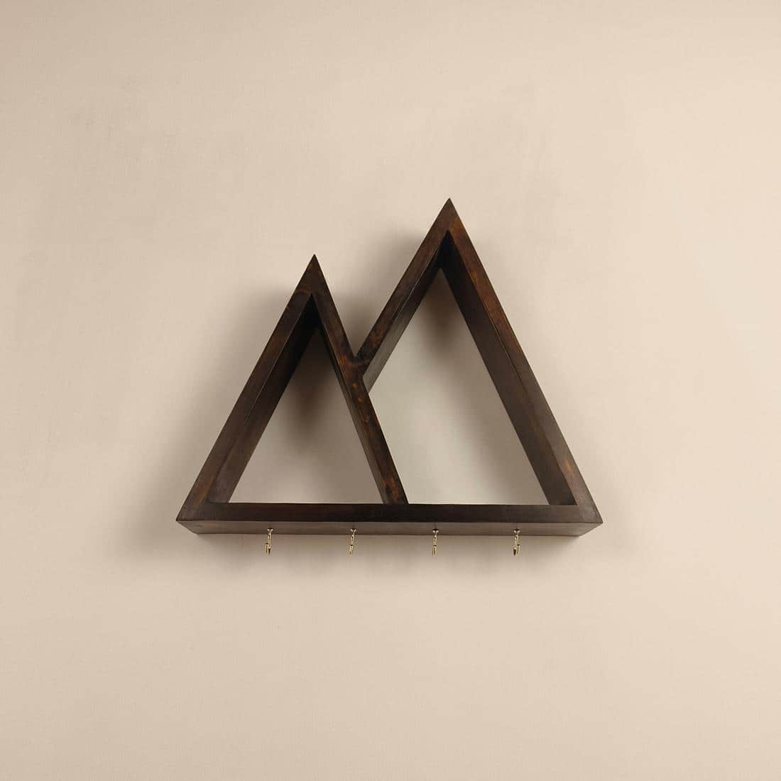 Pharoah Wooden Wall Shelf Organiser With Key Holders