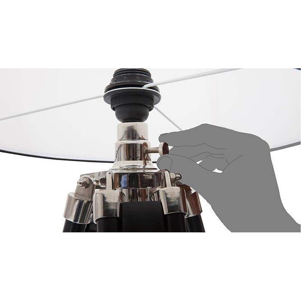 Hubble Tripod Floor Lamp Colour Cotton White Drum Shade