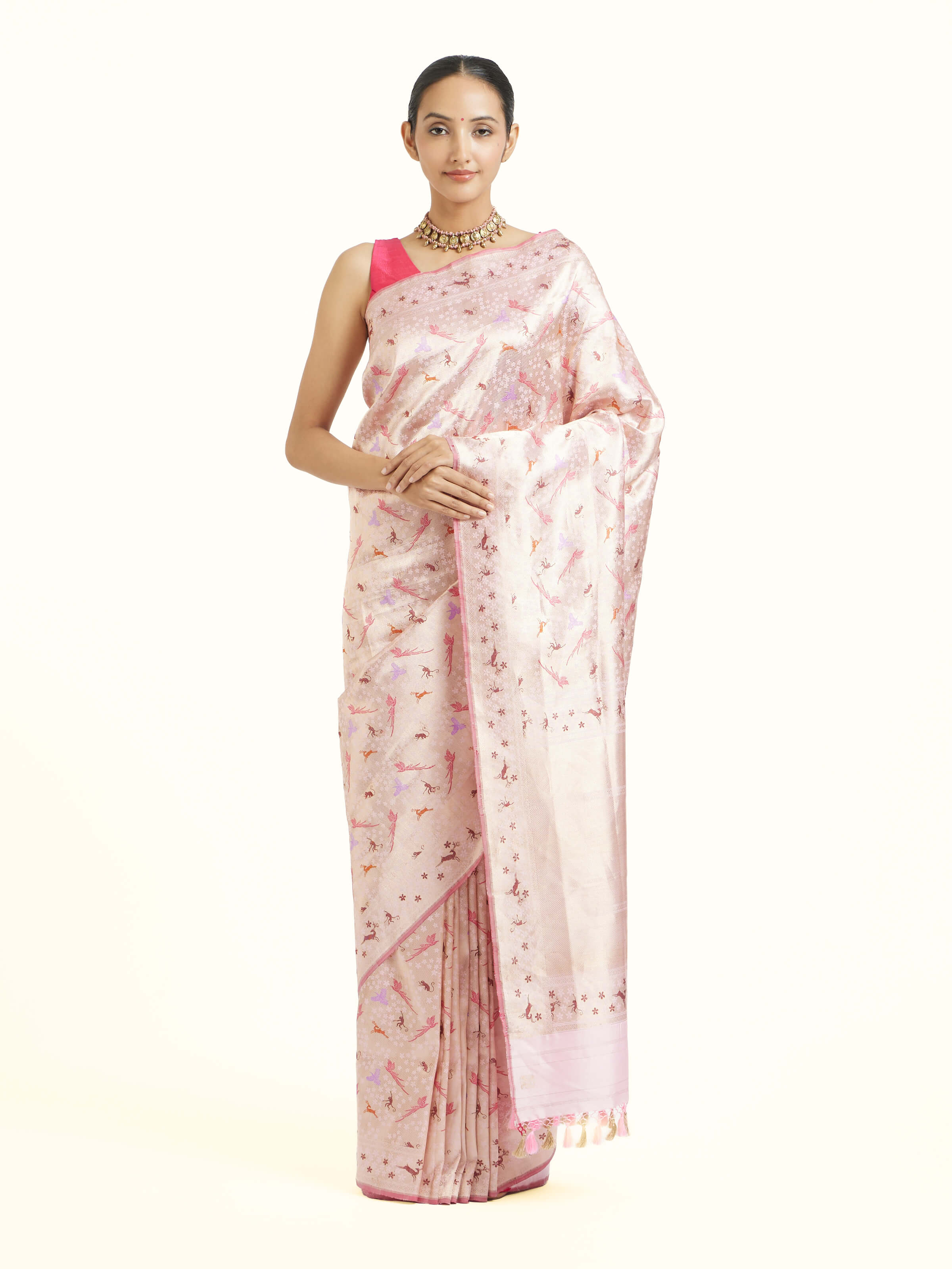 Blush Banarasi Brocade Silk Saree