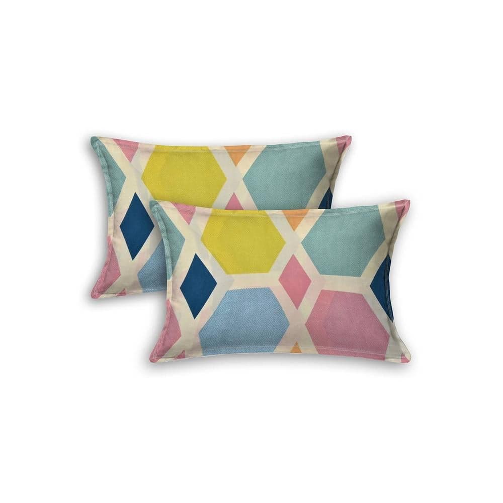 Mickael Cream Abstract 180 TC Cotton Double Size Bedsheet with 2 Pillow Covers