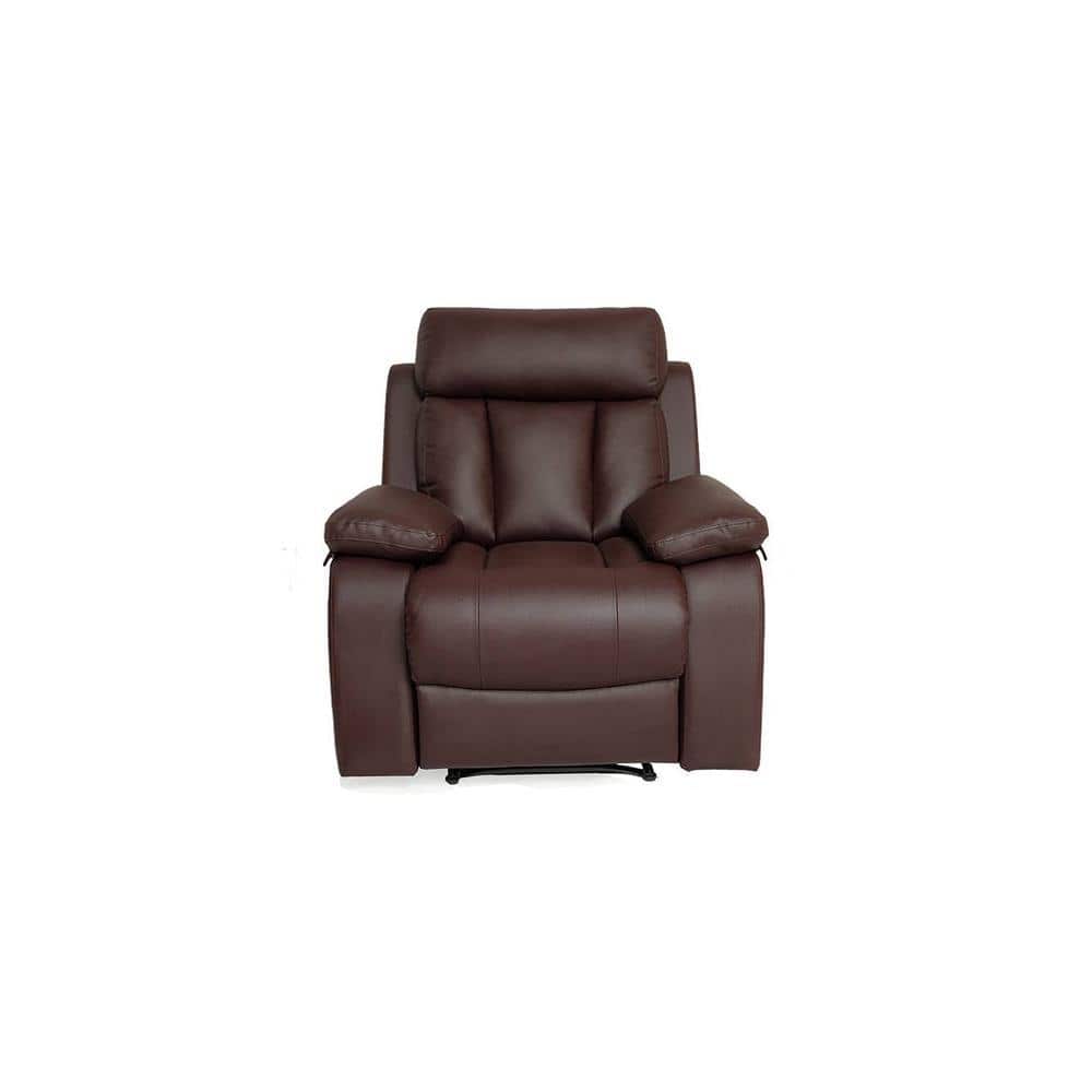 Magna Leatherette One Seater Manual Recliner in Brown Colour
