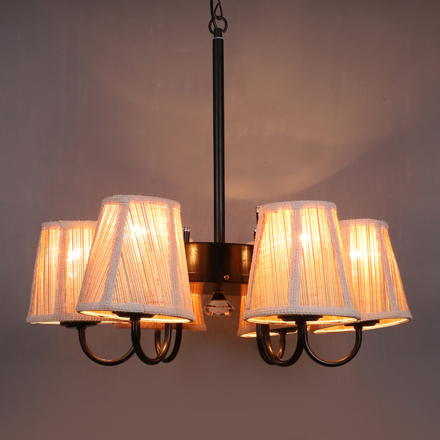 Devansh Dual Gold Metal  Wallmounted Lamp With Cotton Gold Metal  Shade