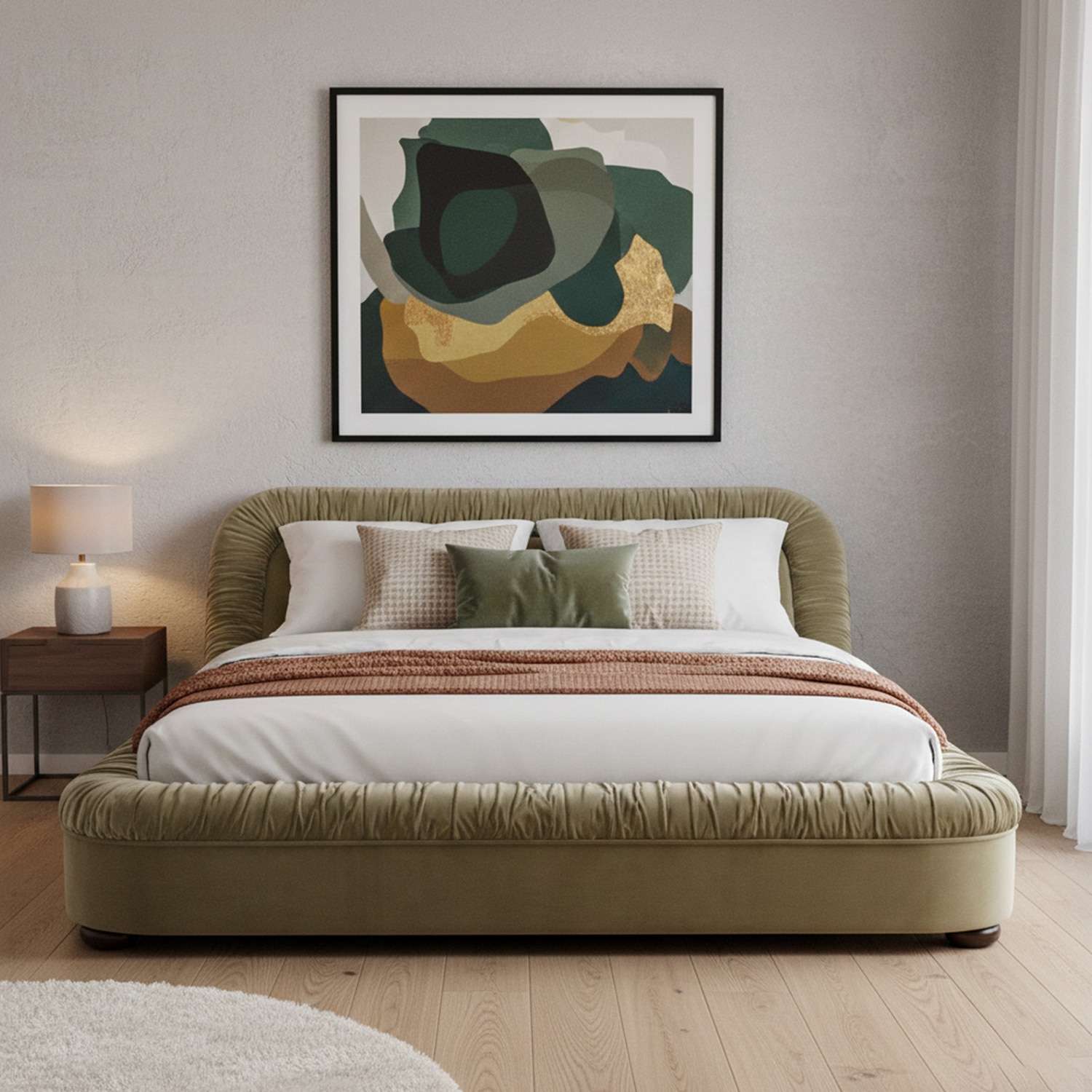 Casa Haven Relax King Size Bed in velvet With Engineered Hardwood Frame & Hydraulic Storage - Nestroots