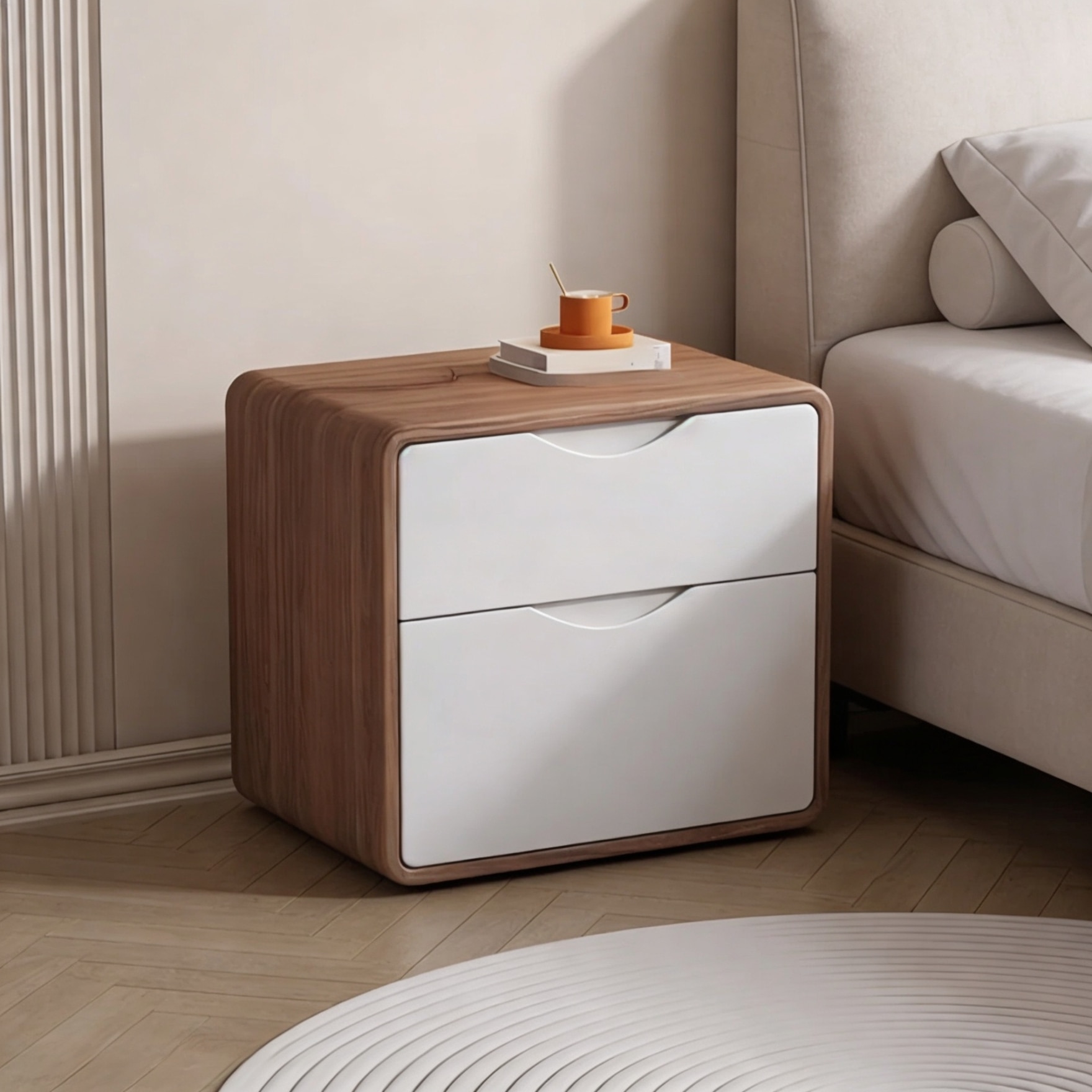 SoftEdge Duo Bedside Table - Handicrafts Town