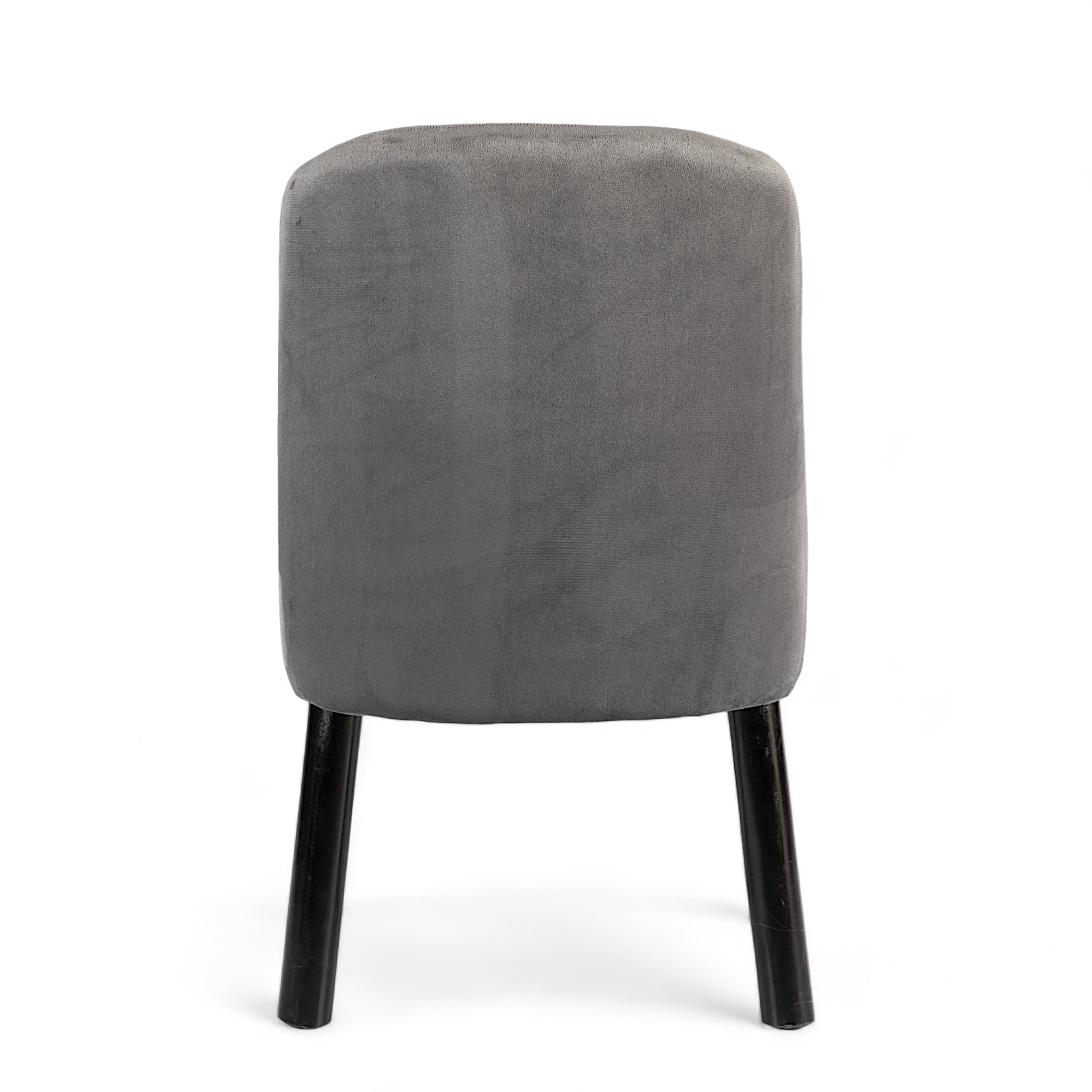 Rosslyn wood Dining Chair in Iron Grey Velvet Upholstery with MAHAGONY FINISH