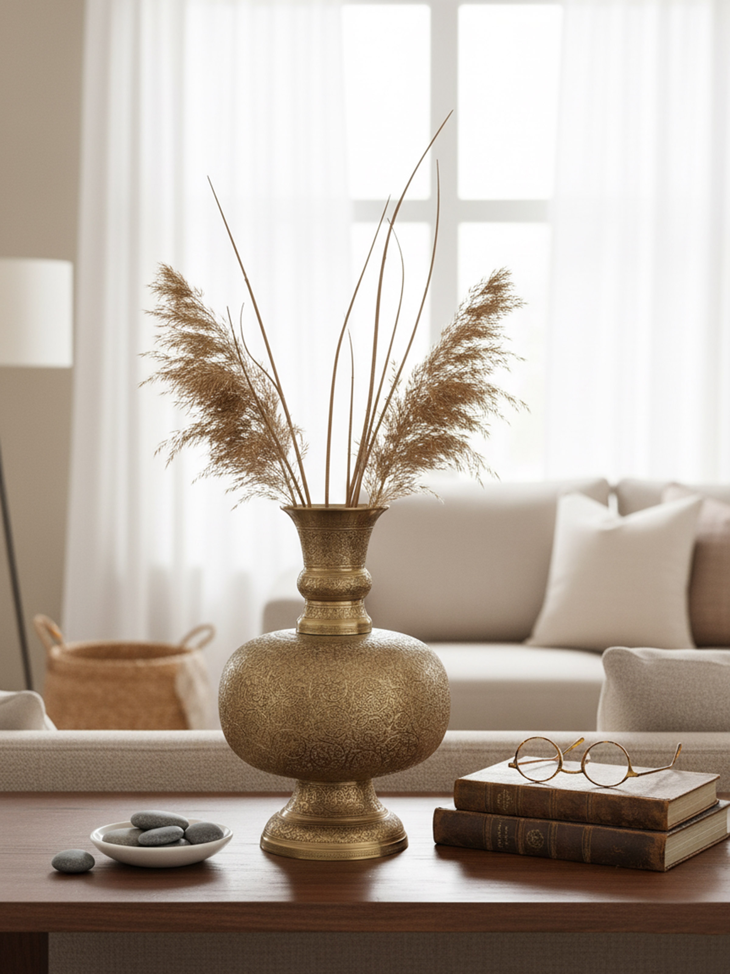 Lifestyle view of Brassware Table Vase