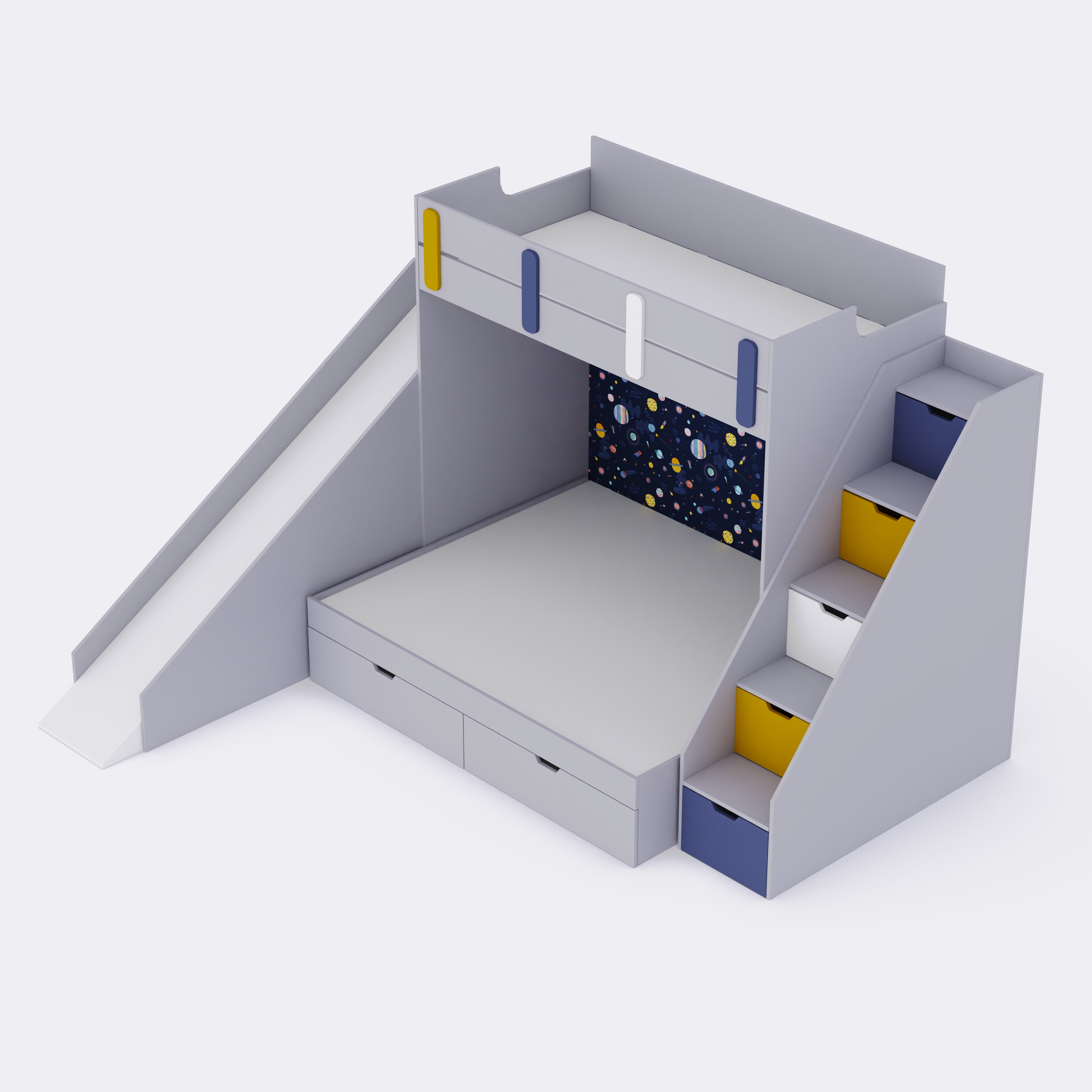 Sleep N SlideBunk Bed 6X5 Drawers On Wheels In Grey Colour59