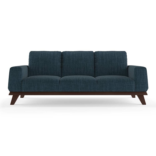 Granada Premium 3 Seater Fabric Sofa in Indigo Blue Colour - Urban Ladder