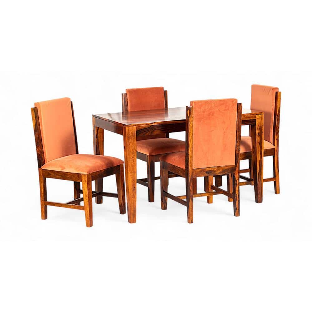 Oakmont Sheesham Wood Accent 4 Seater Dining Table Set