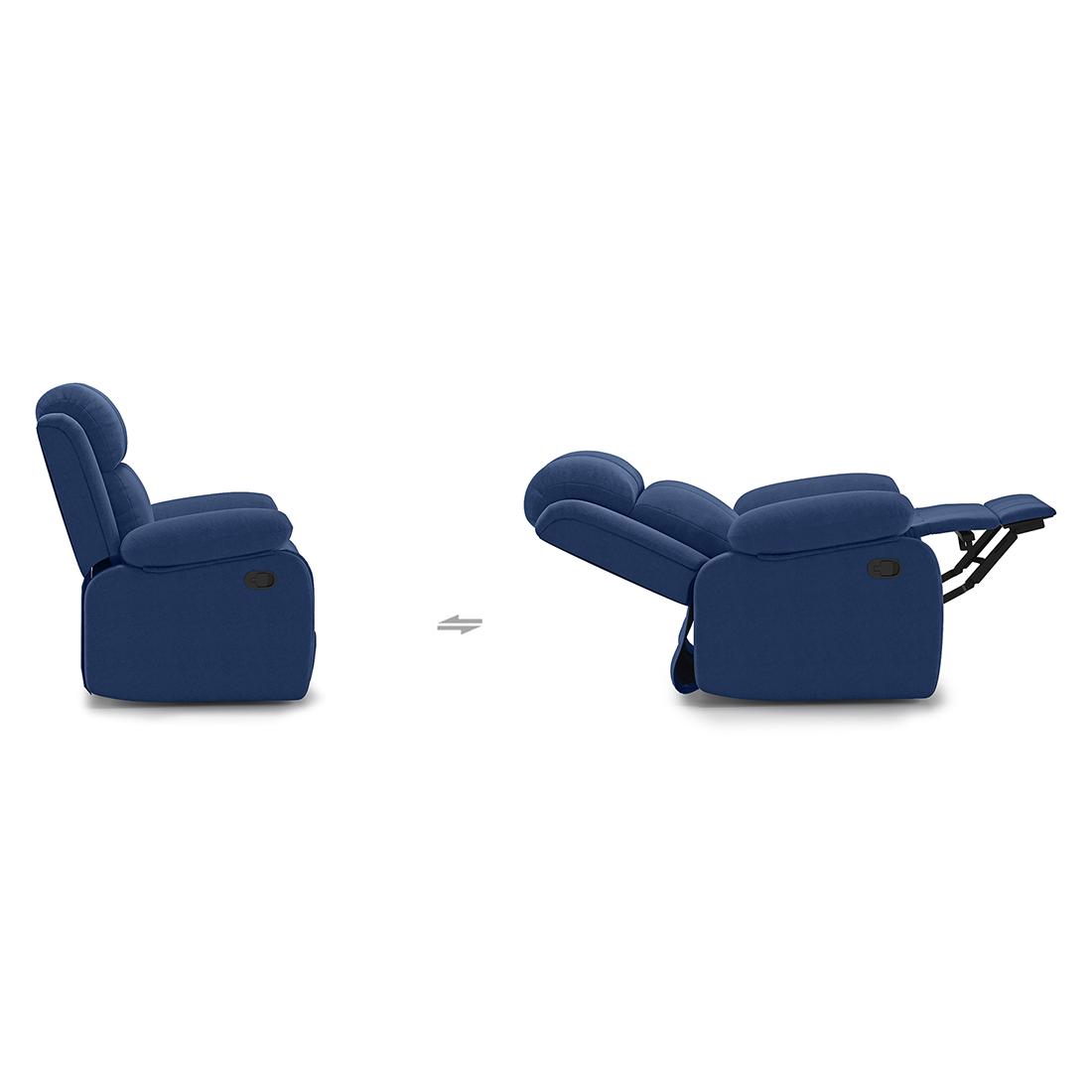 Griffin Fabric One Seater Manual Recliner in Lapis Blue Fabric Colour
