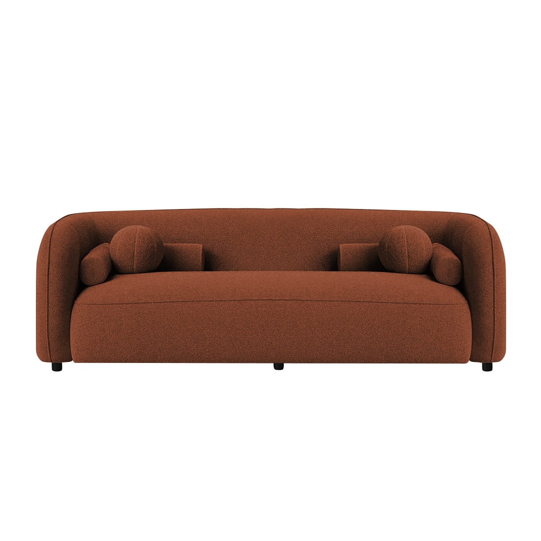 Zenol Boucle Fabric 3 Seater Sofa In Orange - Home Lifestylez