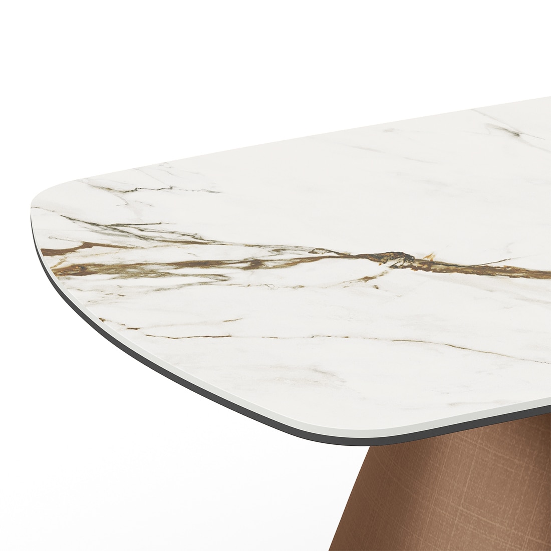 Aeris Oval Metal Coffee Table in Pluto Spanish Ceramic Finish