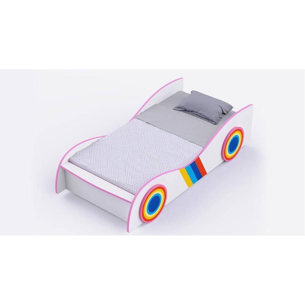 Jelly Engineered Wood Open Storage Bed in White Colour