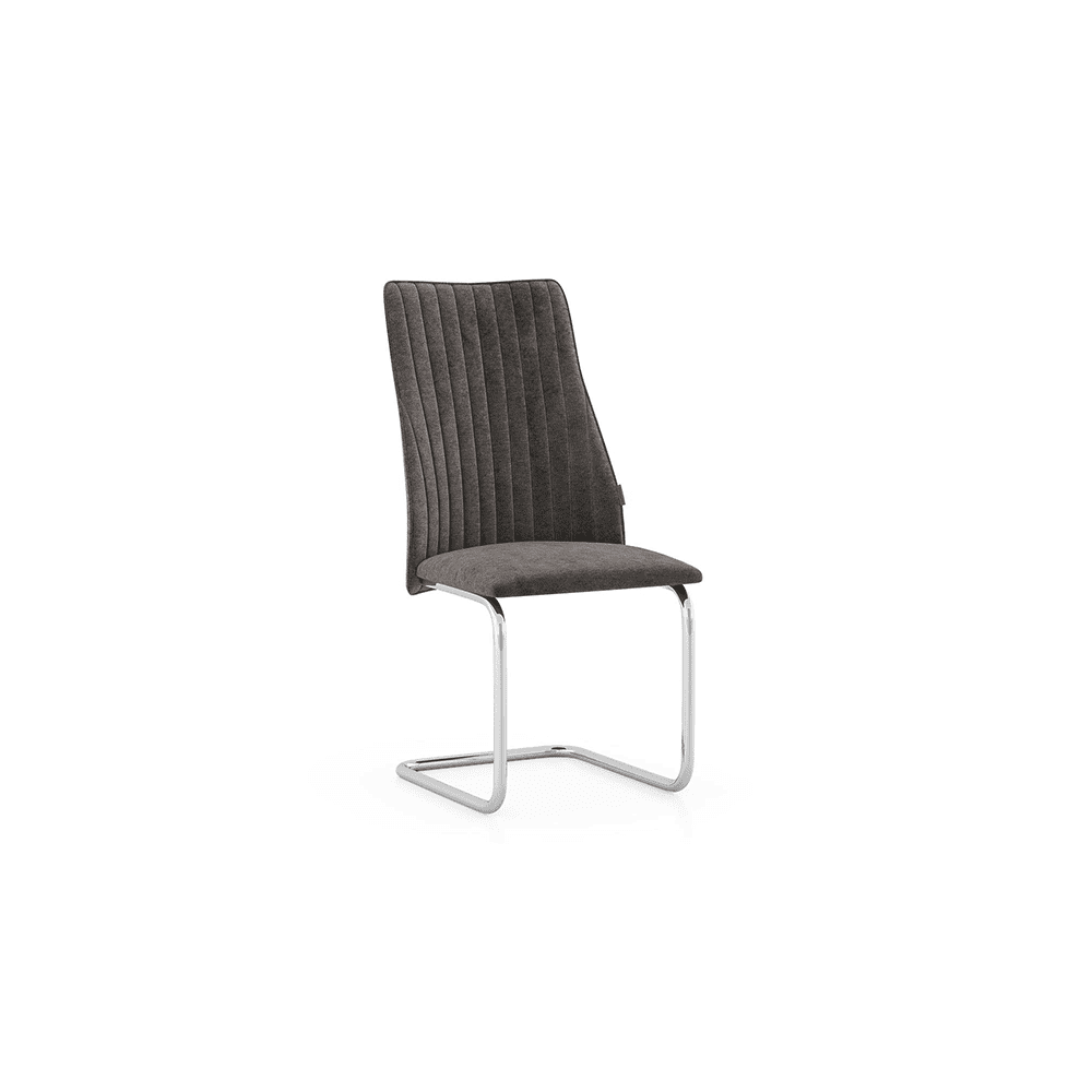 Ingrid Fabric Dining Chair Set Of 2 In Grey Colour