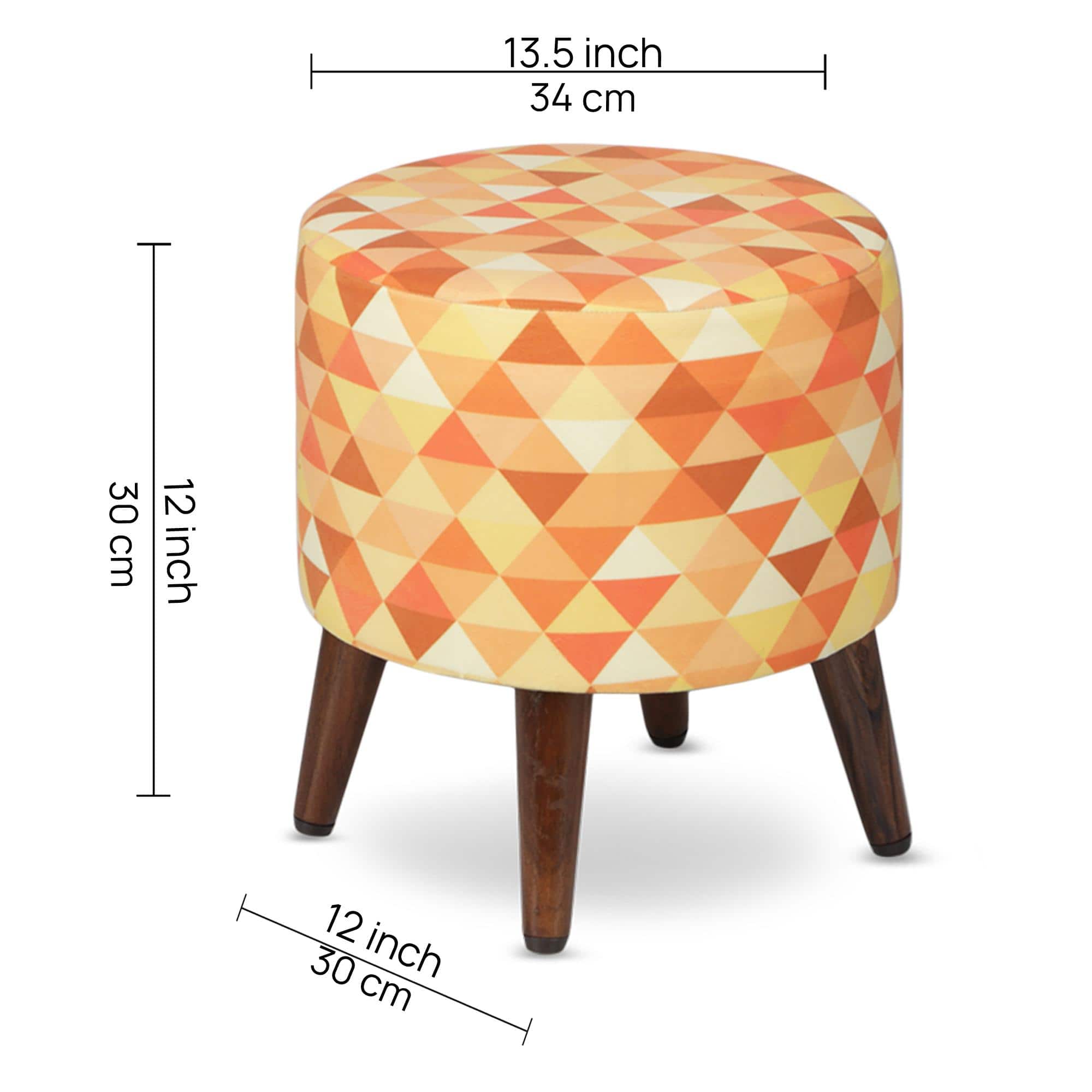 Cassian Solid Wood  Ottomon in  Yellow Colour