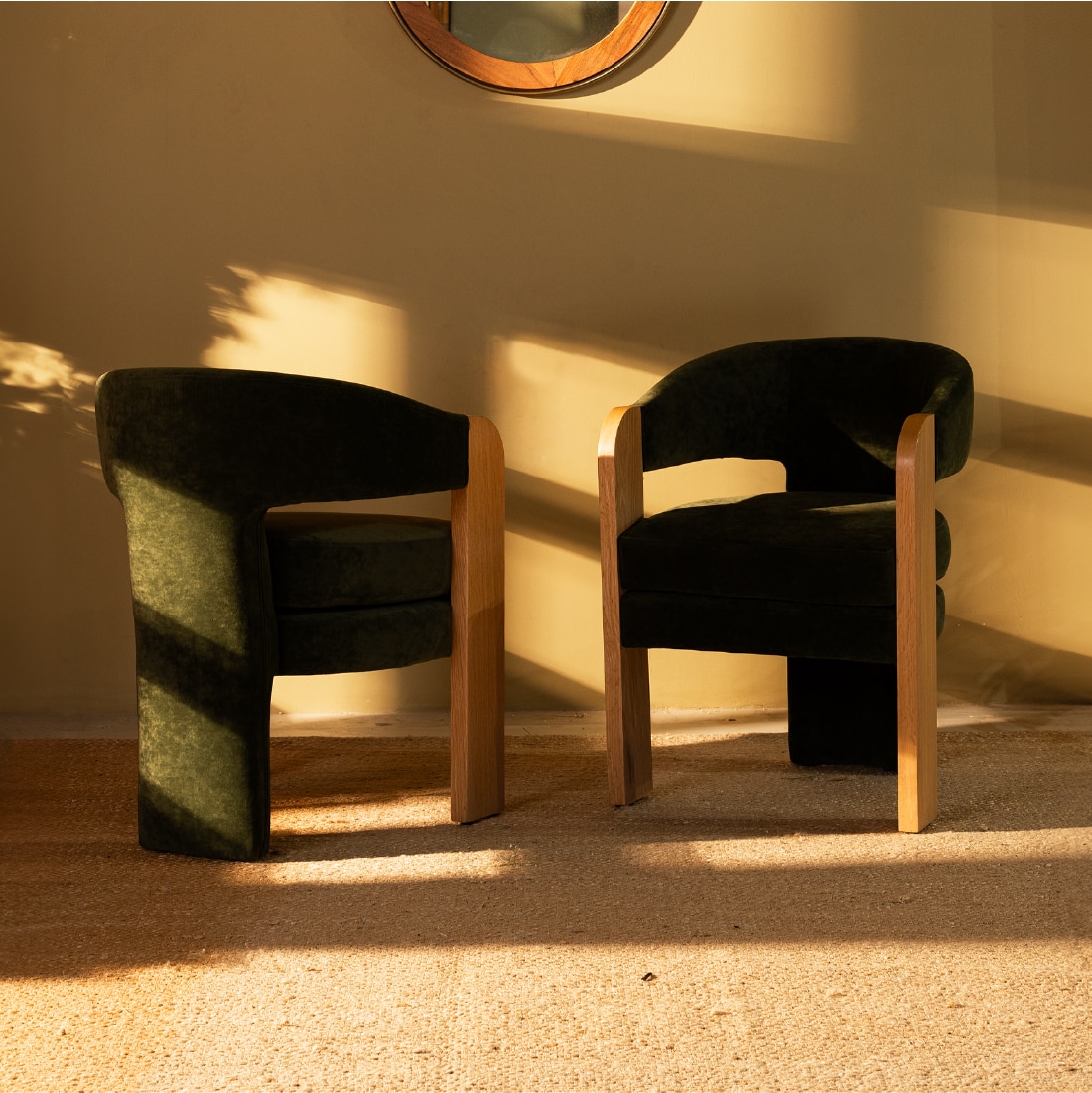 Nouve Solid Wood Dining Chair in Green Colour - Orange Tree