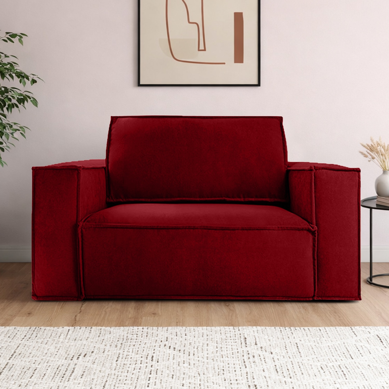 Skult  Pull Out Sofa cum Bed  in Maroon Colour