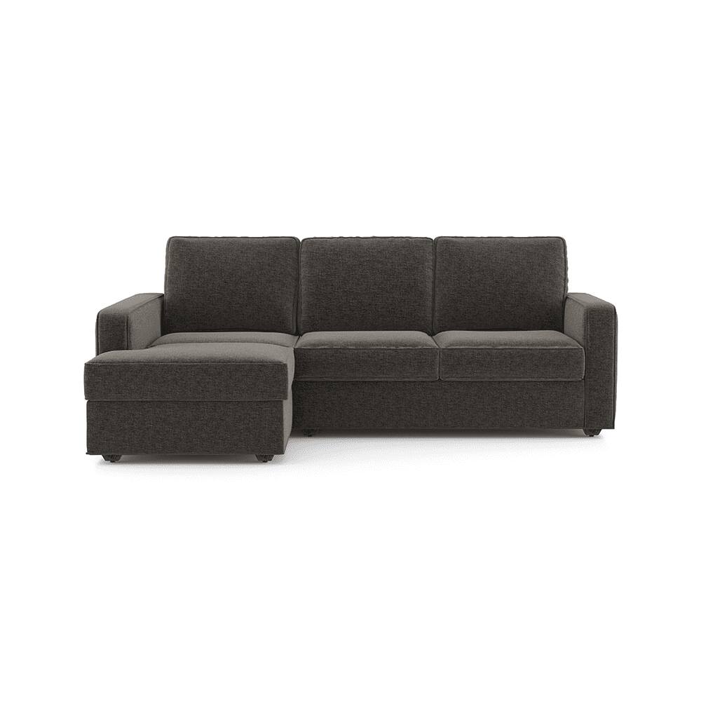 Apollo Compact Sofa (Colour : Smoke, Cushion : Soft, Back Type : Regular, Seating Capacity : Left Aligned 2 Seater + Left Aligned Chaise)