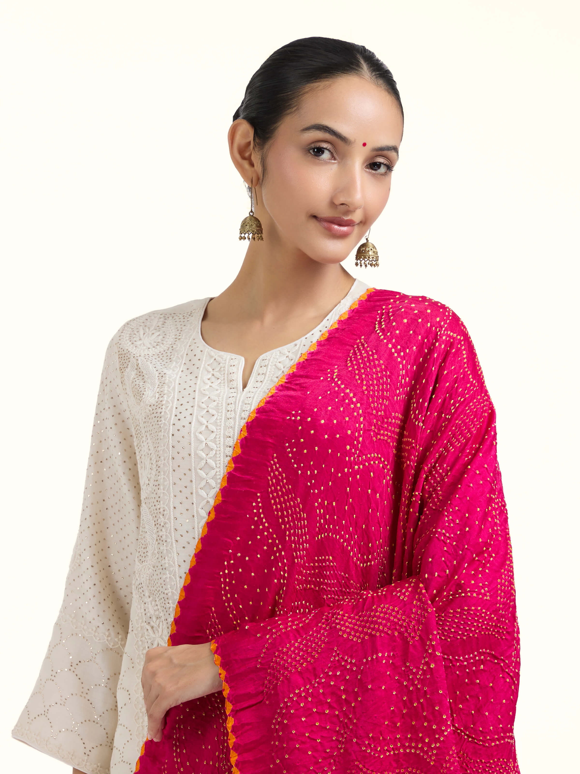 Red Bandhani Tie & Dye Dupatta