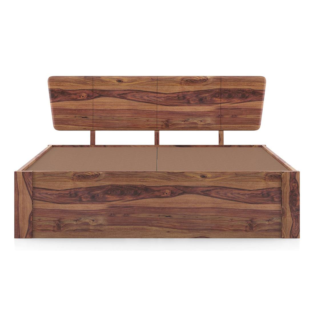Marieta Solid Wood King Size Drawer Storage Bed In Teak Finish