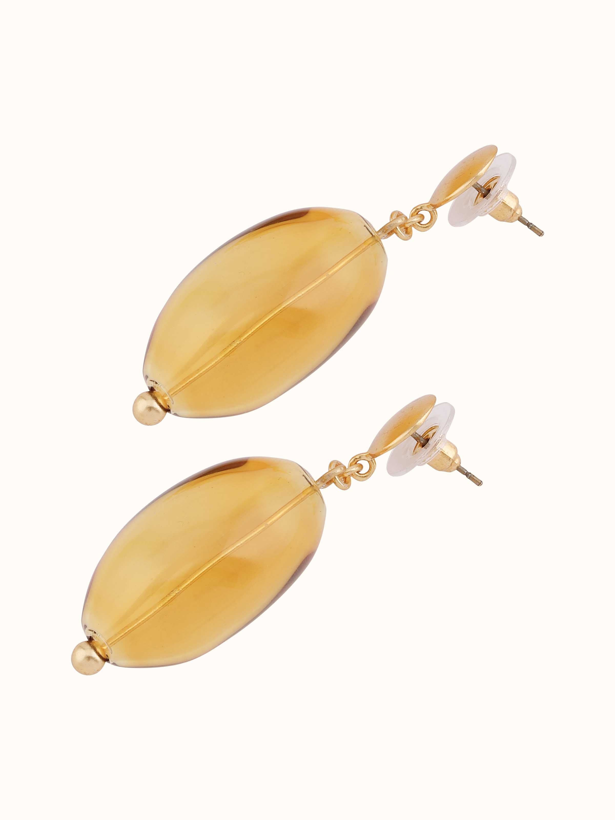 Silver Flame Glass Drop Earrings