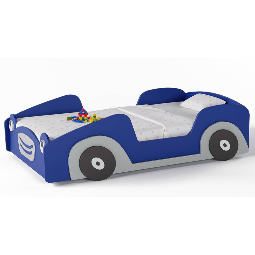 Street Car Engineered Wood Bed in Blue Colour