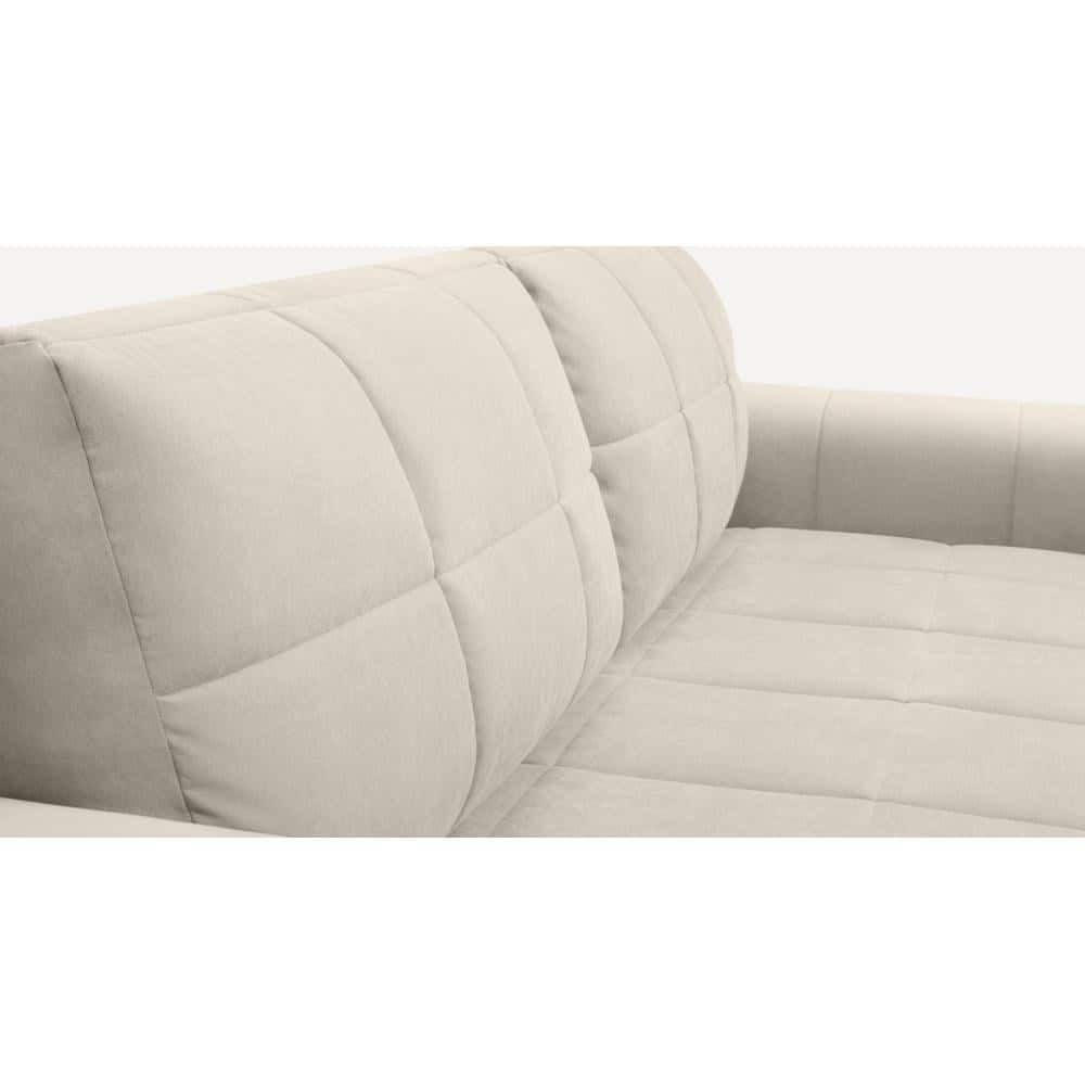 Riyab 3 Seater Fold Out Sofa Cum Bed In Cream Colour