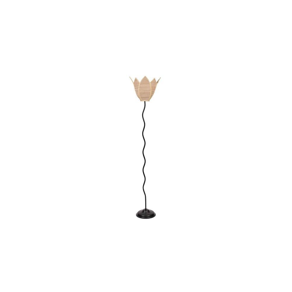 Tinsley Black Bamboo Shade Floor Lamp
