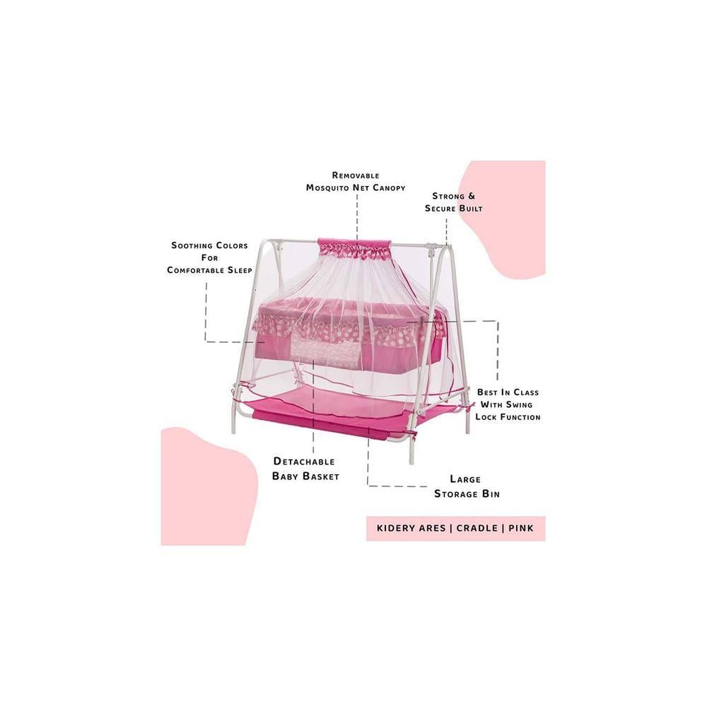 Ares Stainless Steel Baby Cradle with Mosquito Net - Airplane & Yatch Airplane & Yatch