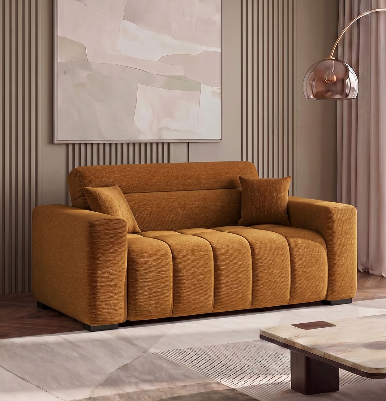 Basso 2 seater Sofa in Honey - Urban Ladder