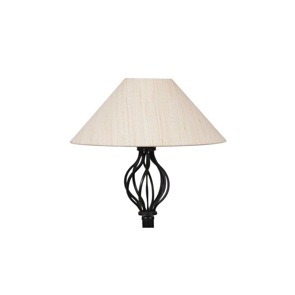 Izzie Black Cotton Shade Floor Lamp