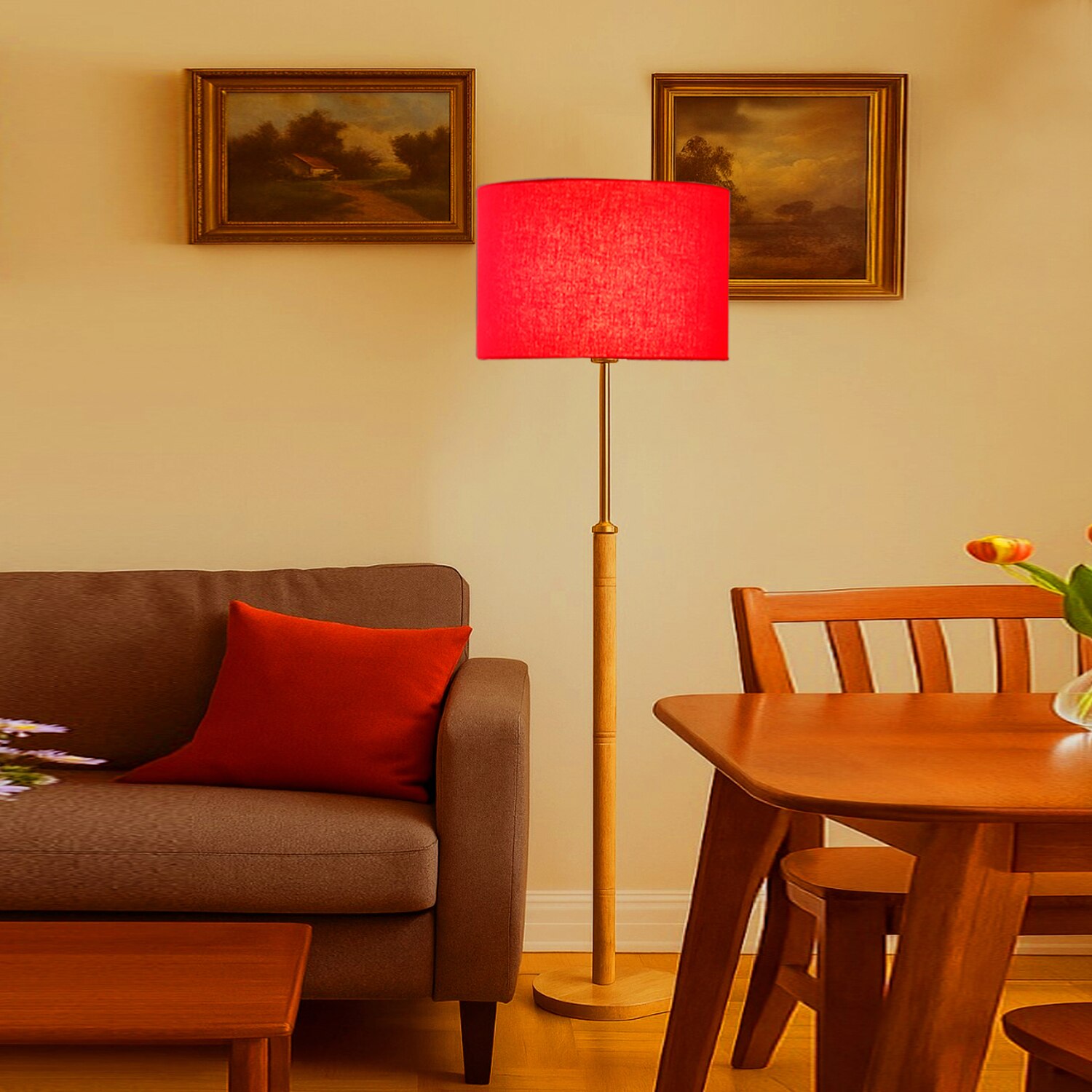 Devansh Wood & Metal Floor Lamp