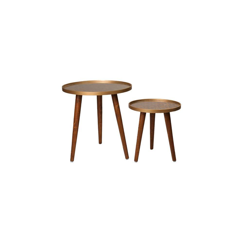 Bela Round Nesting Tables with Wooden Legs, Side Tables, Wooden Tables, Living Room Decor by A Tiny Mistake