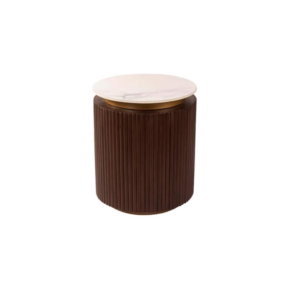 Roswell Side Table in Dark Walnut Finish