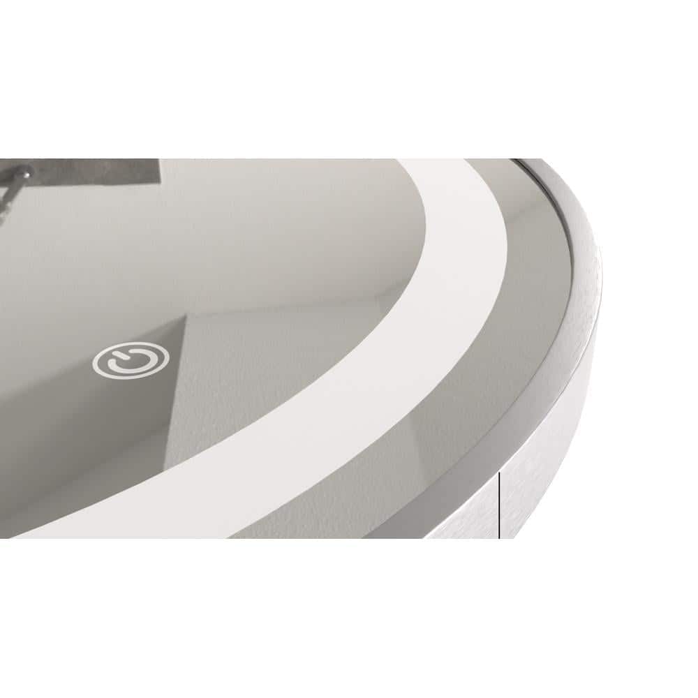 Aluminium LED Circle Decorative wall mirror by elegant arts and frames (Mirror size 800 mm)