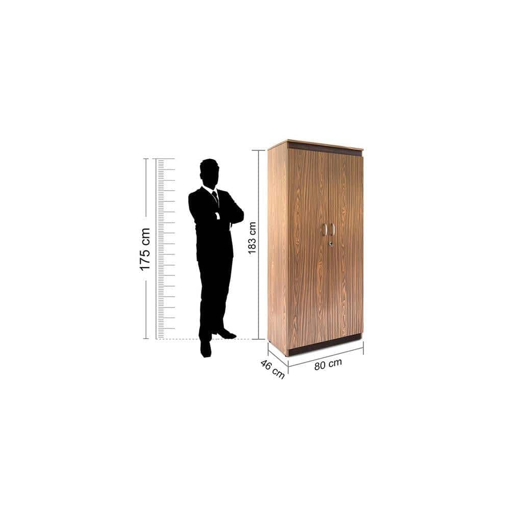 Coral 2 Door Wardrobe In Choco Walnut Finish