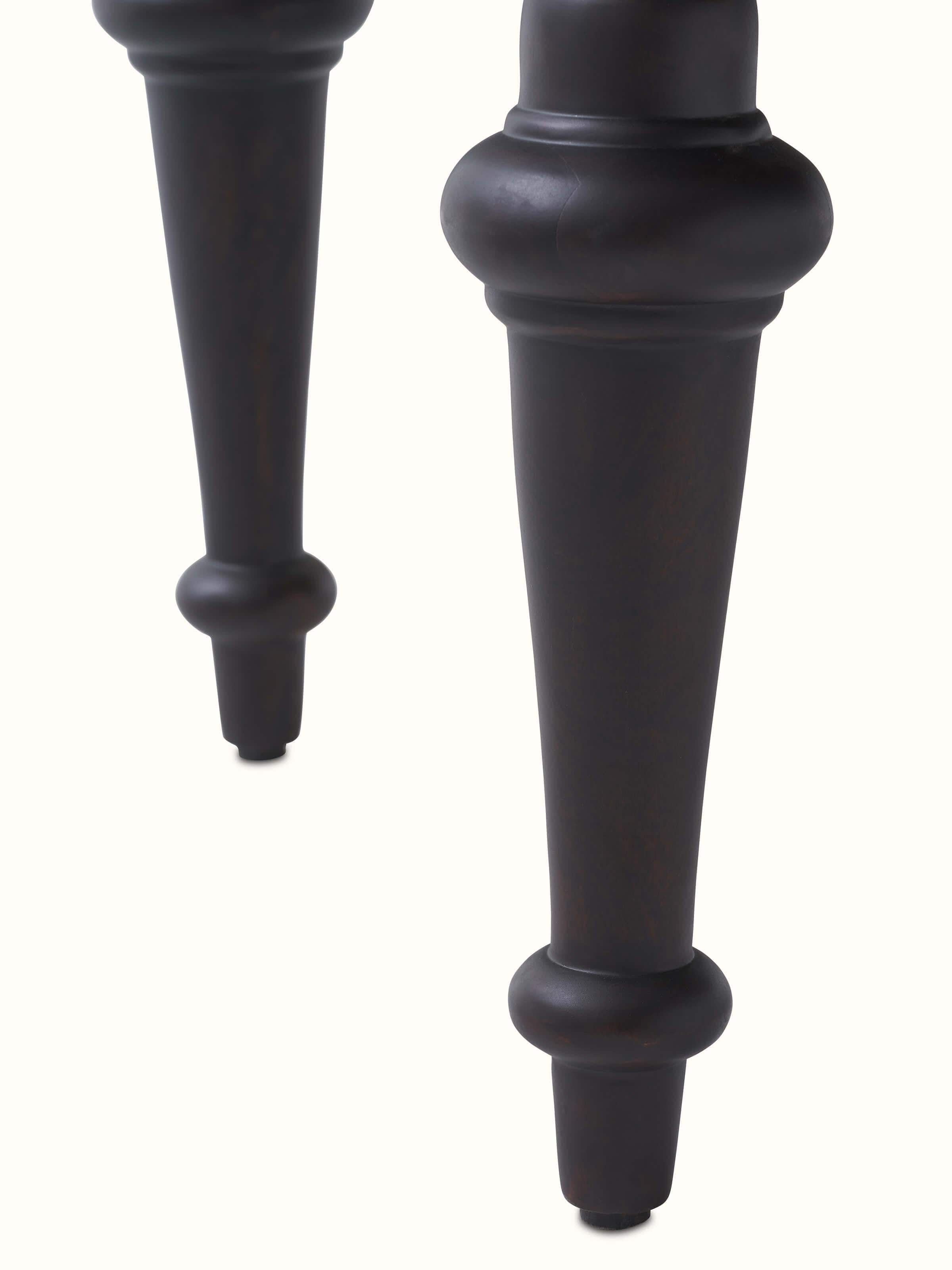 Detailed close-up of the brass tarkashi work on the Sheesham wood coffee table, showcasing the fine artistry